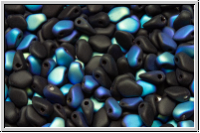 Gekko�-Beads, 3x5mm, black, op., matte, half AB, 50 Stk.