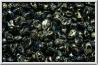 Gekko�-Beads, 3x5mm, black, op., silver picasso, 50 Stk.