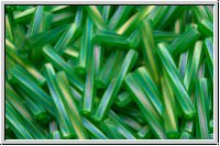 MTWB-4-0179f, MIYUKI Twisted Bugles, Nr. 4 (12mm), green, trans., matte, AB, 10g