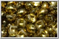 Candy-Beads�, oval, PRECIOSA, 6x8mm, crystal, trans., half brass, 20 Stk.