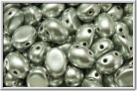 Candy-Beads�, oval, PRECIOSA, 6x8mm, silver, met., satin, 20 Stk.