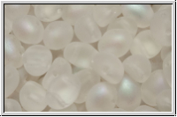 Candy-Beads�, oval, PRECIOSA, 6x8mm, crystal, trans., matte, AB, 20 Stk.
