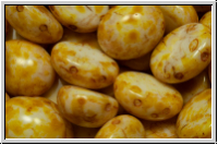 Candy-Beads�, oval, PRECIOSA, 10x12mm, white, alabaster, picasso, 10 Stk.