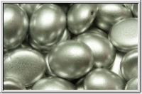 Candy-Beads�, oval, PRECIOSA, 10x12mm, silver, met., satin, 10 Stk.