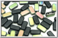 PRISM Beads, 4x8mm, black, op., vitrail, matte, 20 Stk.