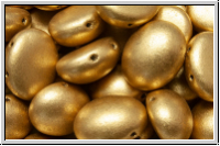Candy-Beads�, oval, PRECIOSA, 10x12mm, gold, met., satin, 10 Stk.