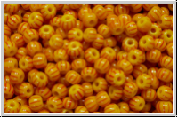 PR-11-83971, PRECIOSA Rocailles, 11/0, yellow, op., 10 red stripes, 20g