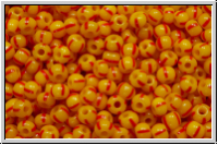 PR-11-83970, PRECIOSA Rocailles, 11/0, yellow, op., 4 red stripes, 20g