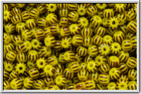 PR-11-83501, PRECIOSA Rocailles, 11/0, yellow, op., 10 black stripes, 20g