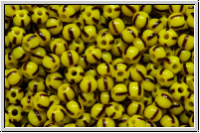 PR-11-83500, PRECIOSA Rocailles, 11/0, yellow, op., 4 black stripes, 20g