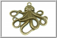 Anh�nger "Octopuss" (Statement), 55x58x4mm, antikmessingfb., Metall, 1 Stk.