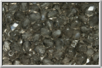 B�hm. Glasschliffperle, PRECIOSA, feuerpol., 4mm, crystal, trans., stone (dyed), 50 Stk.