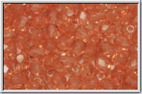 B�hm. Glasschliffperle, PRECIOSA, feuerpol., 4mm, crystal, trans., papaya (dyed), 50 Stk.
