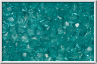 B�hm. Glasschliffperle, PRECIOSA, feuerpol., 4mm, crystal, trans., ice (dyed), 50 Stk.