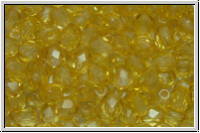B�hm. Glasschliffperle, PRECIOSA, feuerpol., 4mm, crystal, trans., sunflower (dyed), 50 Stk.