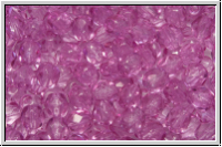 B�hm. Glasschliffperle, PRECIOSA, feuerpol., 4mm, crystal, trans., rose (dyed), 50 Stk.