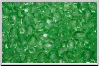 B�hm. Glasschliffperle, PRECIOSA, feuerpol., 4mm, crystal, trans., grass (dyed), 50 Stk.