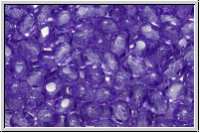 B�hm. Glasschliffperle, PRECIOSA, feuerpol., 4mm, crystal, trans., lavender (dyed), 50 Stk.