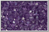 B�hm. Glasschliffperle, PRECIOSA, feuerpol., 4mm, crystal, trans., eggplant (dyed), 50 Stk.