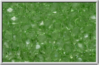 B�hm. Glasschliffperle, PRECIOSA, feuerpol., 4mm, crystal, trans., lime (dyed), 50 Stk.