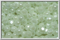 B�hm. Glasschliffperle, PRECIOSA, feuerpol., 4mm, green, delicate, op., white iris. sfinx, 50 Stk.