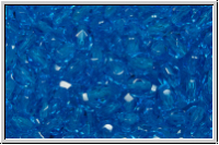 B�hm. Glasschliffperle, PRECIOSA, feuerpol., 4mm, aqua, dkst., trans., 50 Stk.