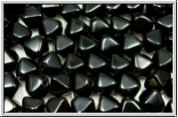 b�hm. Glasperle, Bicone, 6mm, black, op., 30 Stk.