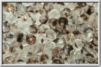 B�hm. Glasschliffperle, PRECIOSA, feuerpol., 4mm, crystal, trans., brown inlay, 50 Stk.