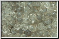 B�hm. Glasschliffperle, PRECIOSA, feuerpol., 4mm, crystal, trans., grey ombriert, 50 Stk.