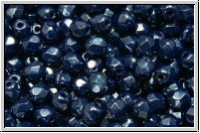 B�hm. Glasschliffperle, feuerpol., 4mm, lapis, op., luster, 50 Stk.