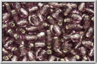B�hm. Glasschliffperle, feuerpol., 4mm, amethyst, trans., silver-ld., 50 Stk.