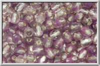 B�hm. Glasschliffperle, feuerpol., 4mm, crystal/lila, trans., silver-ld., 50 Stk.