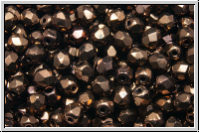 B�hm. Glasschliffperle, feuerpol., 4mm, chocolate, met., 50 Stk.