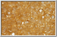 B�hm. Glasschliffperle, feuerpol., 4mm, crystal, trans., champagne luster, 50 Stk.