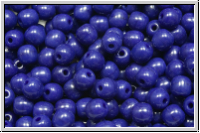 b�hm. Glasperle, rund, 4mm, blue, dk., op., 50 Stk.