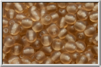 b�hm. Glasperle, rund, 4mm, topaz, lt. sm., trans., matte, 50 Stk.