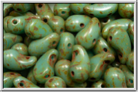 ZoliDuo�-Beads, 5x8mm, right, blue, baby, op., picasso, 25 Stk.