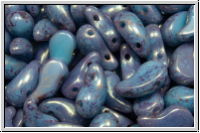 ZoliDuo�-Beads, 5x8mm, right, blue, baby, op., rose gold marbled, 25 Stk.