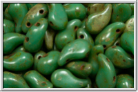 ZoliDuo�-Beads, 5x8mm, left, turquoise, op., picasso, 25 Stk.