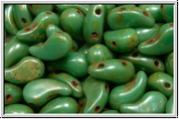 ZoliDuo�-Beads, 5x8mm, right, turquoise, op., picasso, 25 Stk.