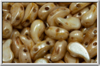 ZoliDuo�-Beads, 5x8mm, right, white, alabaster, white glaze, 25 Stk.