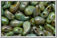 ZoliDuo�-Beads, 5x8mm, right, white, alabaster, blue/brown marbled, 25 Stk.