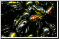 ZoliDuo�-Beads, 5x8mm, left, black, op., half marea, 25 Stk.
