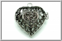 Anh�nger "Herz 3D" (Statement), 35x52x24mm, antiksilberfb., Metall, 1 Stk.