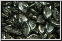 Bl�tter, 9x14mm, gewellt, side-drilled, crystal, trans., full chrome, 10 Stk.