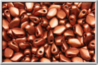 Gekko�-Beads, 3x5mm, copper, dk., met., satin, 50 Stk.