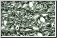 Gekko�-Beads, 3x5mm, silver, met., satin, 50 Stk.
