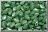 Gekko�-Beads, 3x5mm, white, op., green marbled, 50 Stk.