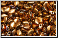 Gekko�-Beads, 3x5mm, black, op., full capri gold, 50 Stk.