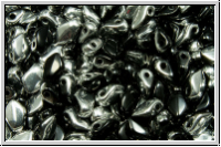 Gekko�-Beads, 3x5mm, black, op., half silver, 50 Stk.